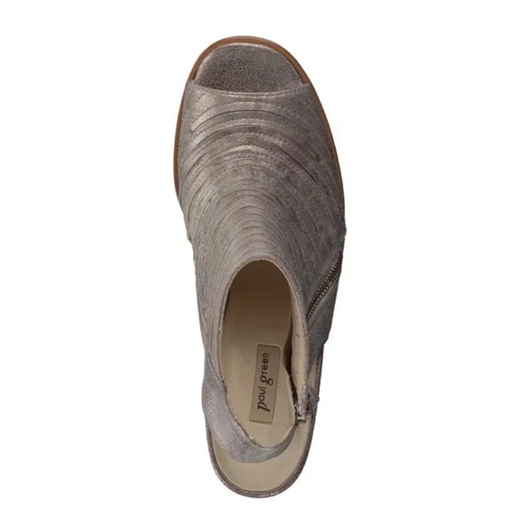 Heeled Booties in Smoke Brushed Metallic - Picture 2 of 3